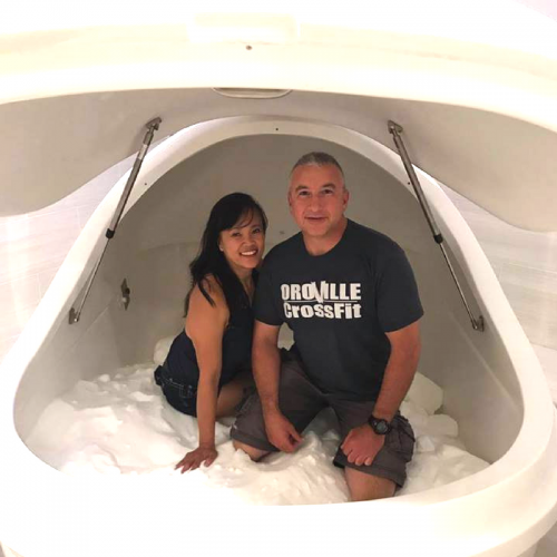 Sitting in Float Tank With Salt